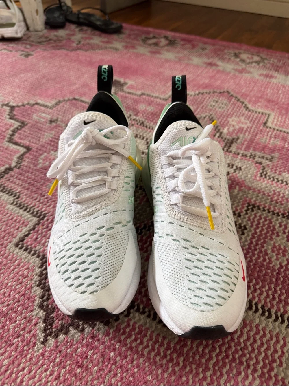 Nike Air Max 270 White & Mint Athletic Sneakers